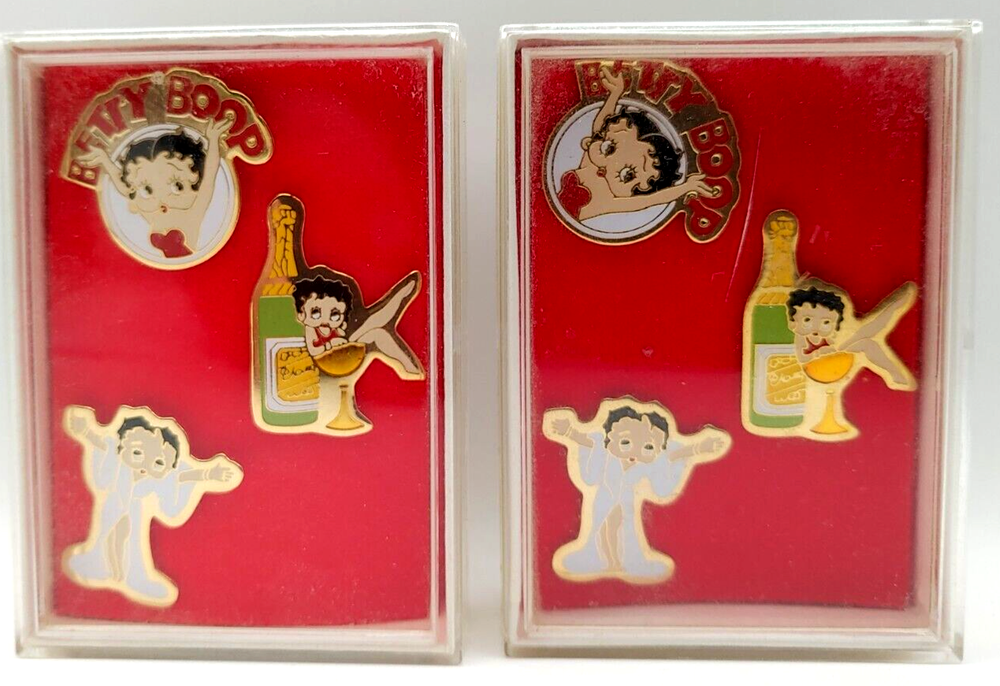 New In Box Set of 3 Betty Boop Lapel Pins by KFS Centennia Inc