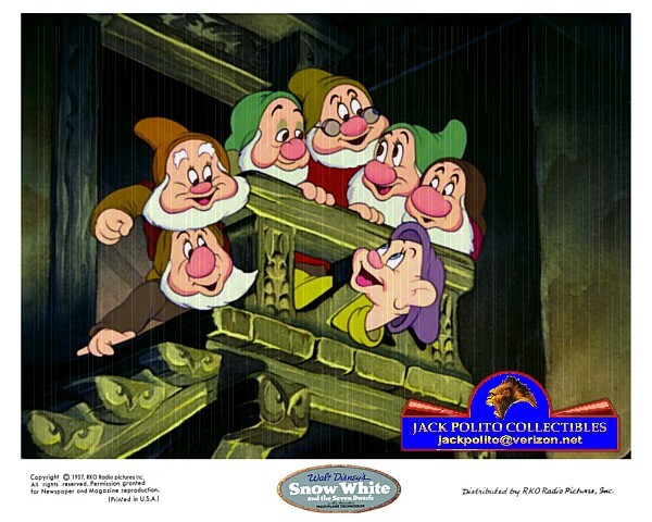 SNOW WHITE & 7 DWARFS 1937: DISNEY'S ORIGINAL ANIMATION VERSION 8X10 COLOR PHOTO