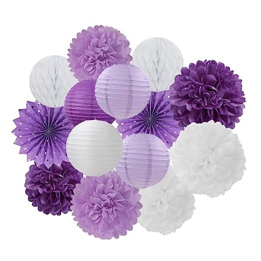 Фиолетово-белая лаванда вечеринки украшения растяжки - 14шт фиолетовый белый лаванда