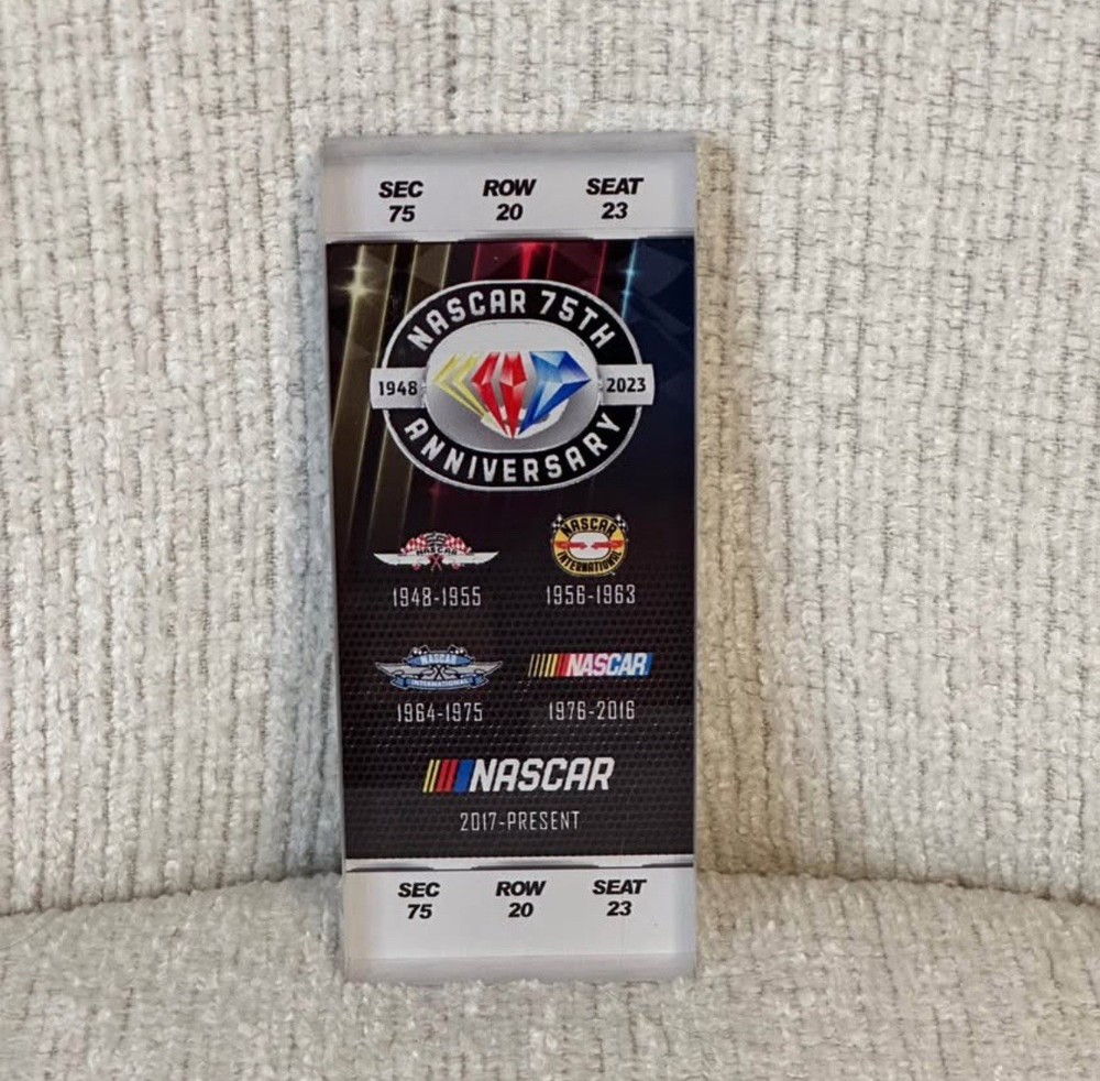 NASCAR 75th Anniversary 2023 Collectible Commemorative Ticket