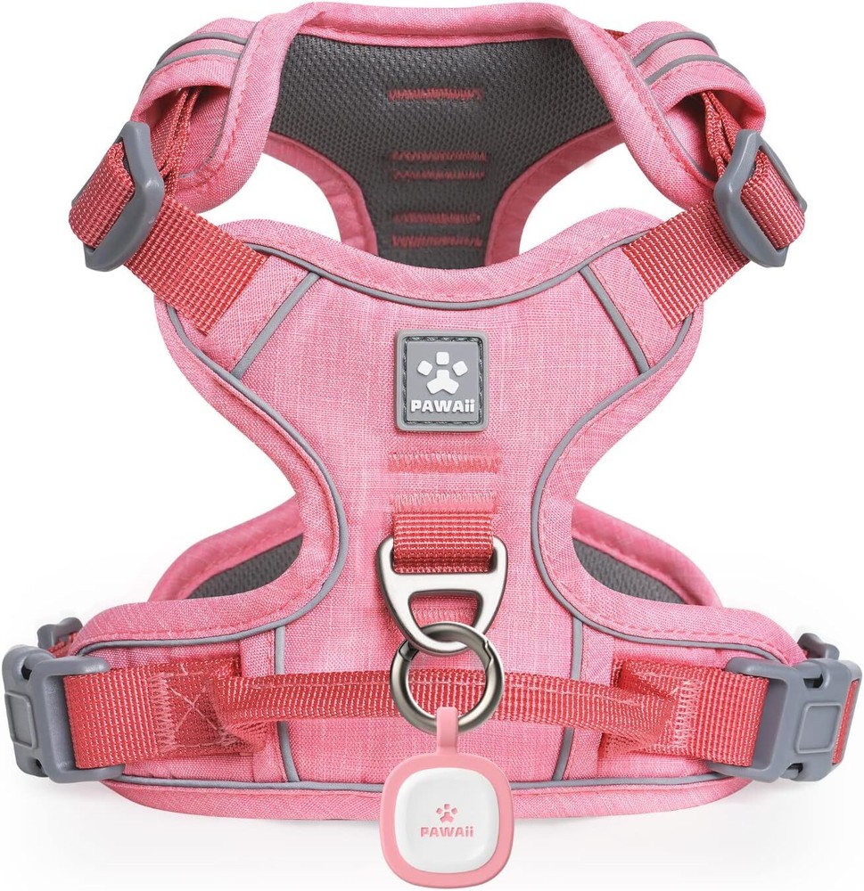 No Choke Dog Harness with Pet ID Tag Adjustable Soft Padded Pet Vest for Small