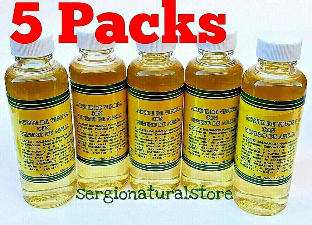 ACEITE DE VIBORA con VENENO DE ABEJA 120ml each OINTMENT (5 Packs)-image