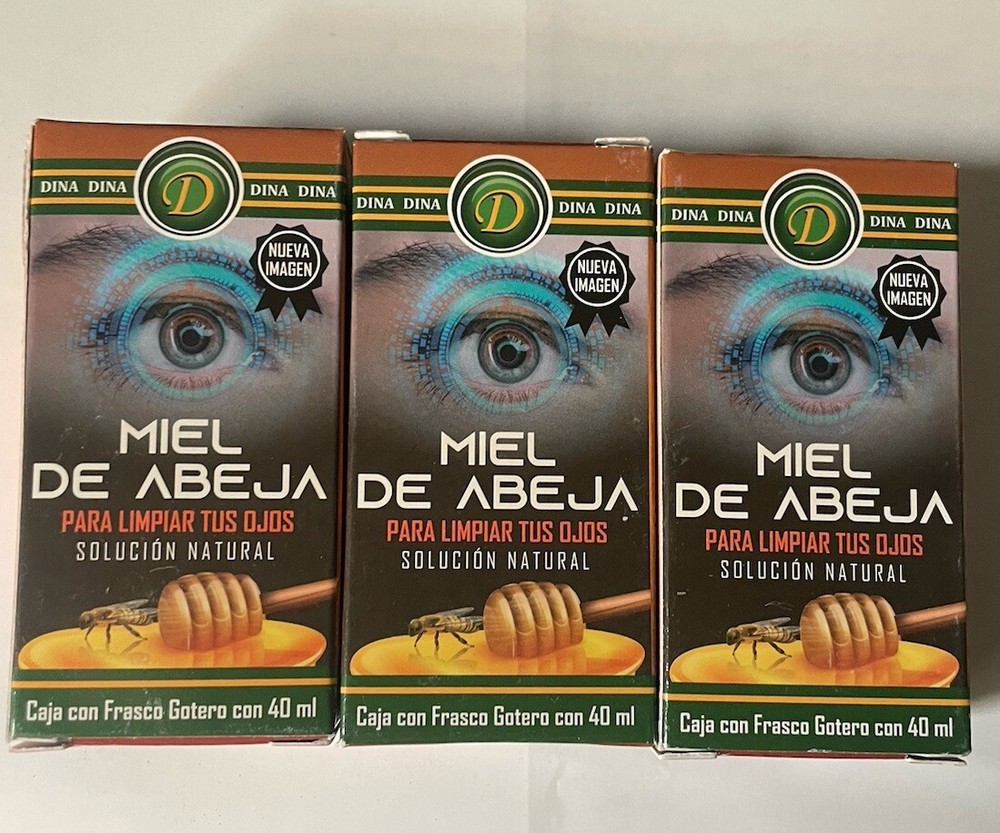 3 Pack Miel de Abeja GOTAS OJOS 40ml Honey Eye Drops  -image