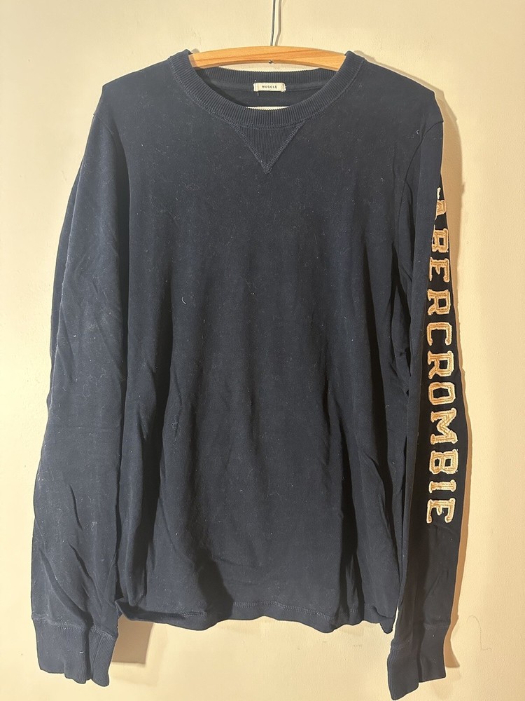 Abercrombie & Fitch Mens Medium Navy Long Sleeve T-shirt-image