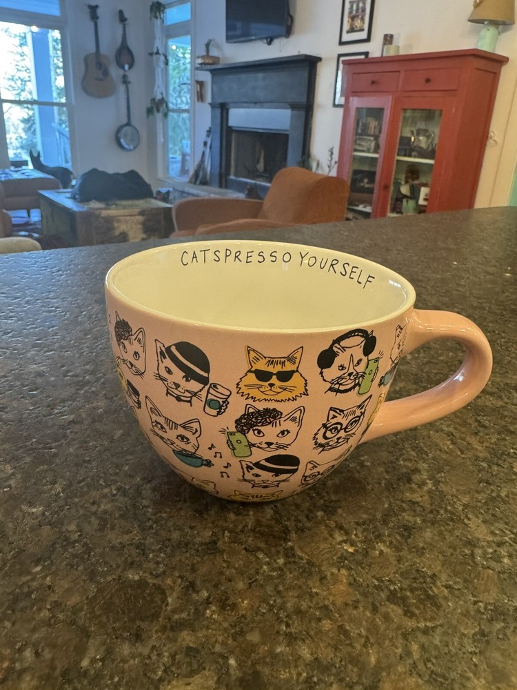 About Face Designs- Catspresso Yourself 20oz Cup Mug Cat Faces Design-image