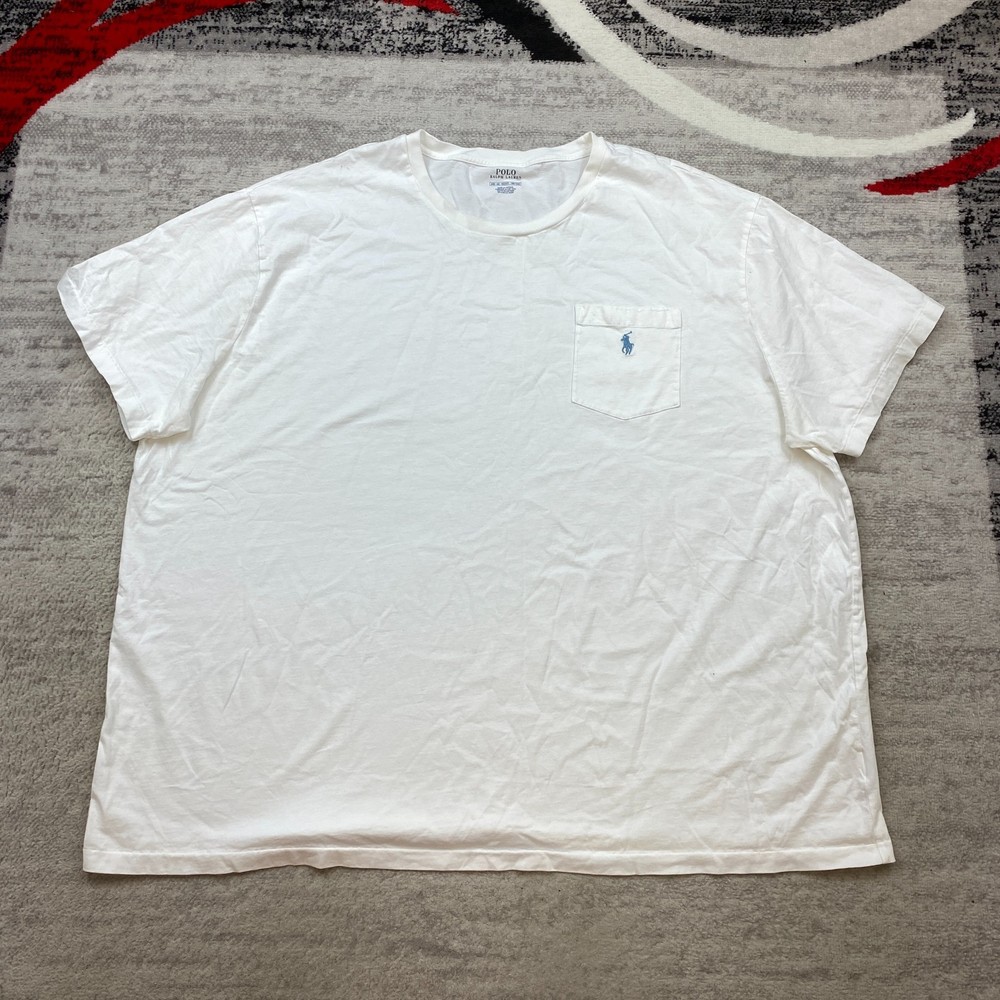 Polo Ralph Lauren Shirt 4XB 4XL XXXXL 4X Big White Blue Pony RLPC Prep Hike Mens