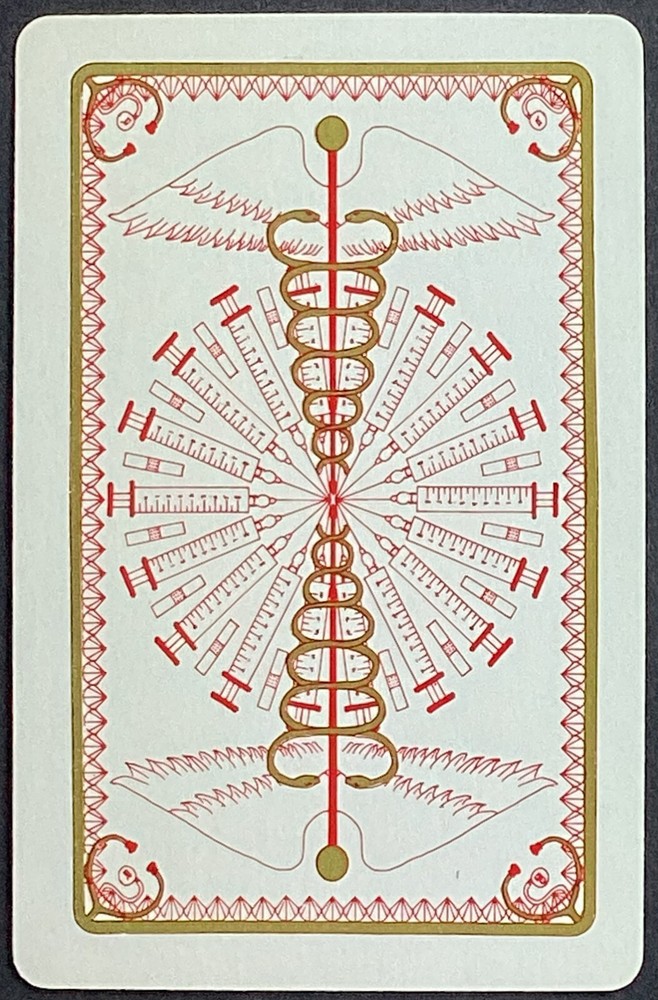 Caduceus Design Vintage Single Swap Playing Card 3 Hearts