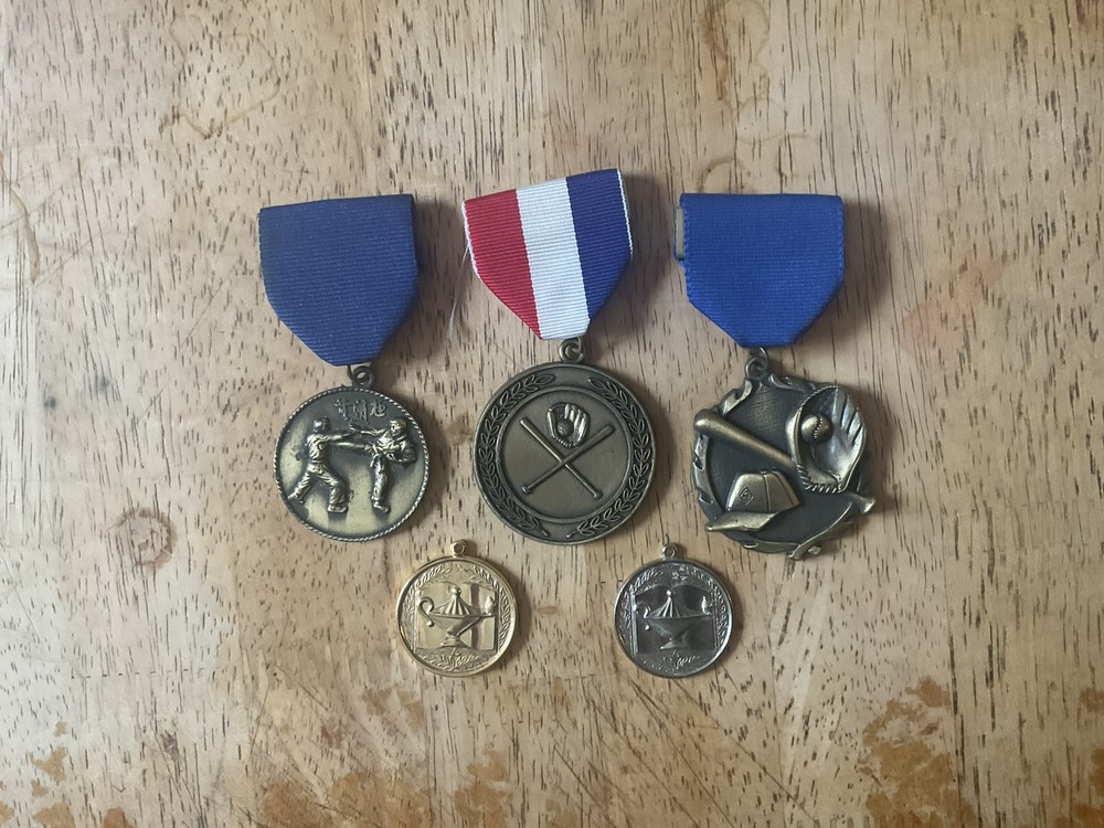3 SPORTS Medals  Memorabilia athletic and  2 academic