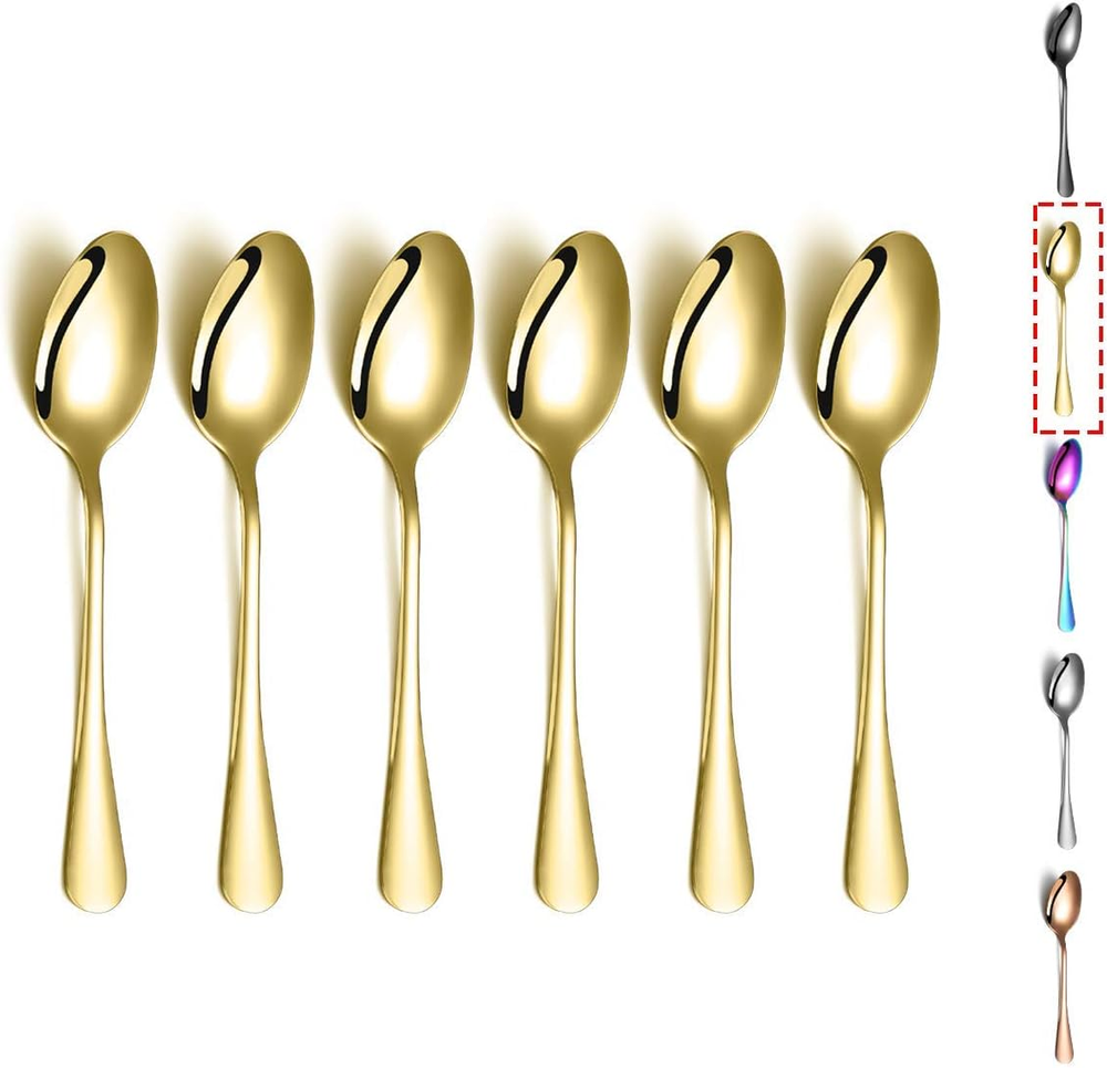 Gold Teaspoons,  6 Pieces 6.7