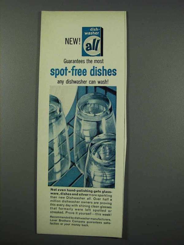 1961 All Dish-Washer Detergent Ad - Spot-Free Dishes