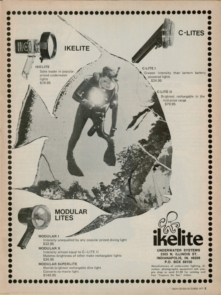 1977 Ikelite Modular Lites Underwater System Skin Scuba Diving Vintage Print Ad