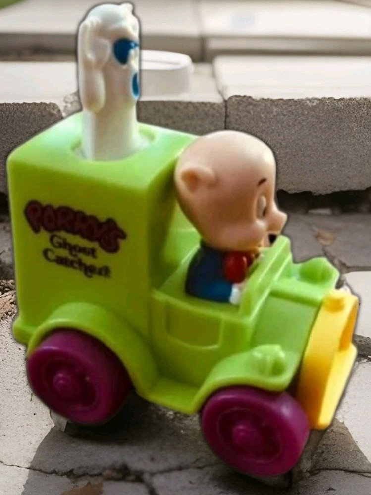 Vintage Looney Tunes Porky Ghost Catcher Pig Cake Topper Green Truck Sealed