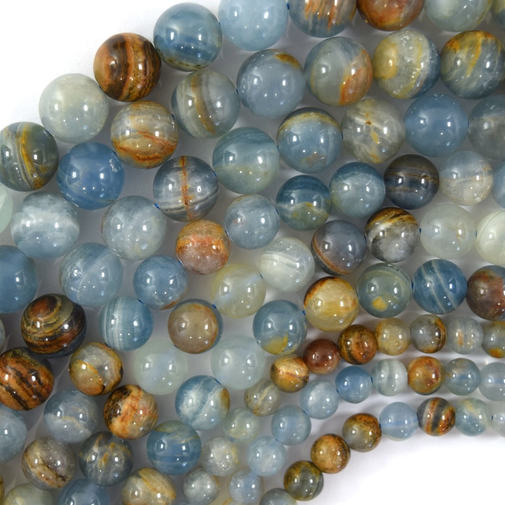 Natural Argentina Lemurian Aquatine Calcite Round Beads 4mm-10mm-image