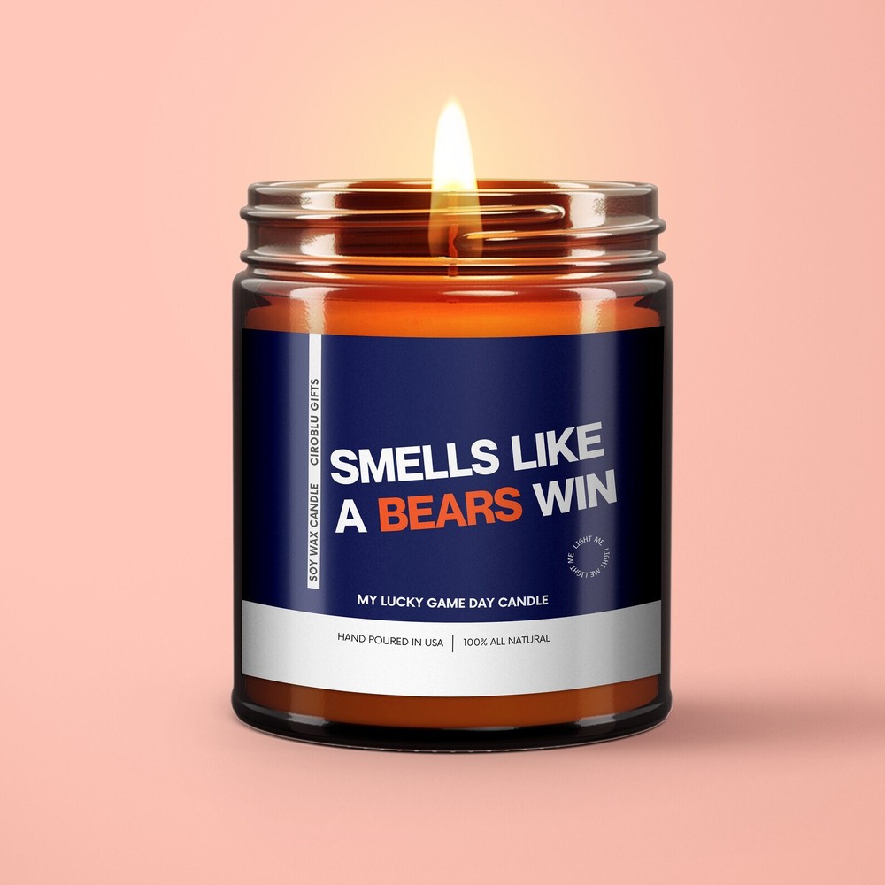 Fan-Tastic Bears Win Candle, Chicago Bears Game Day Candle, Sports Themed Gift