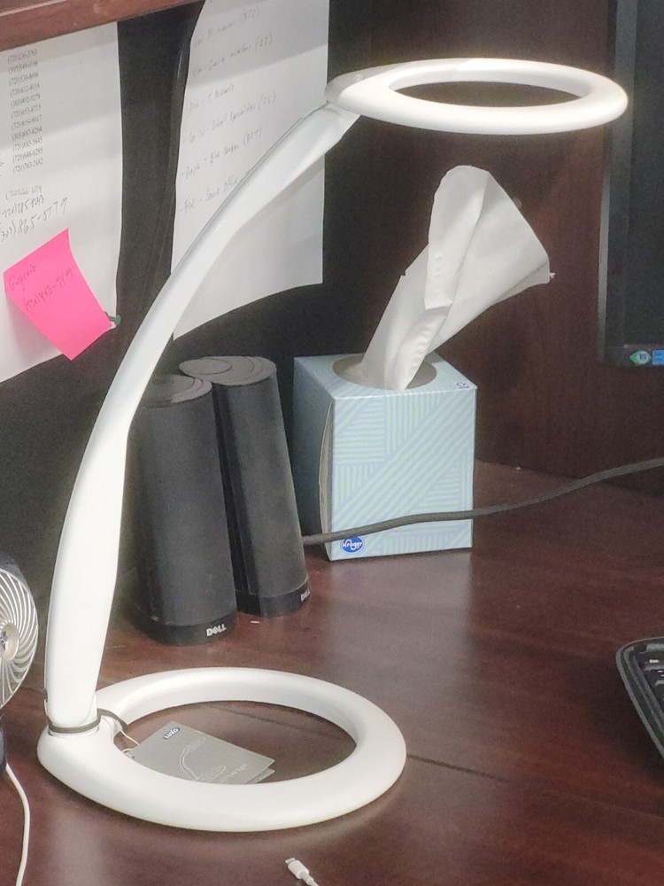 LUXO 360 LED Task Lamp Base Mount Desk Table White Dimmable Architec