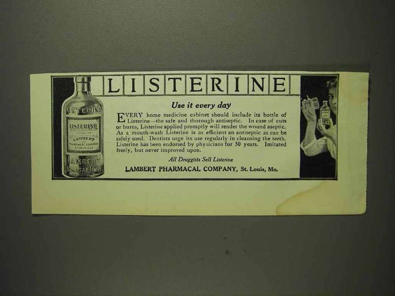 1914 Listerine Antiseptic Mouth-Wash Ad - Use It Every Day