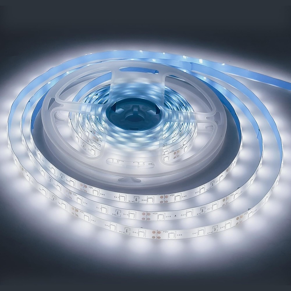 White LED Strip Lights 16.5FT/5M, 12V Waterproof 300 LEDs Flexible Led Rope L...