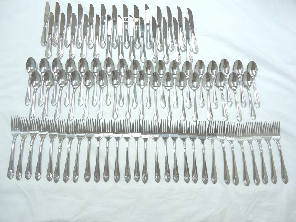 ABCO 91-Piece Stainless Steel Flatware Set-image