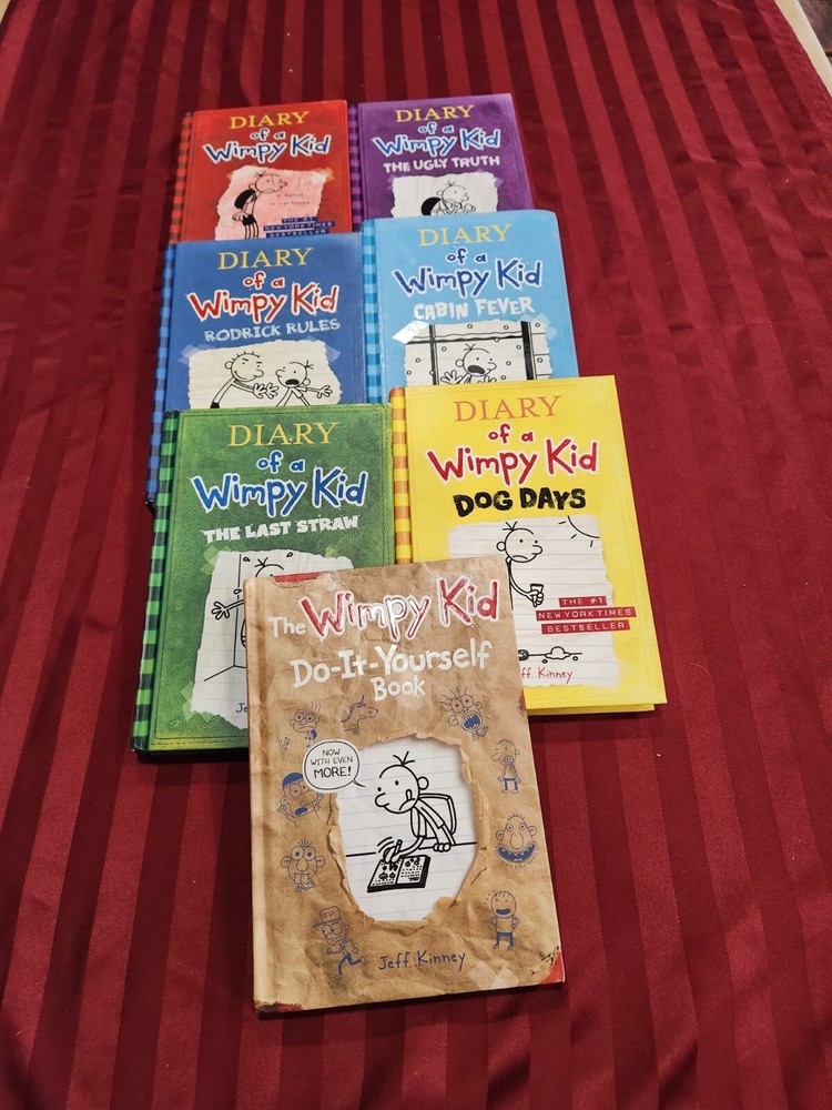 Lot of 7 DIARY OF A WIMPY KID by Jeff Kinney Children's Kids Books 1-6 HC + DIY