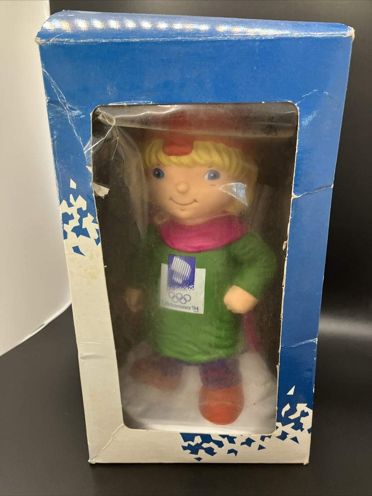 Vintage 1994 Lillehammer Winter Olympics Mascot KRISTIN Figurine Coin Bank 8”NIB