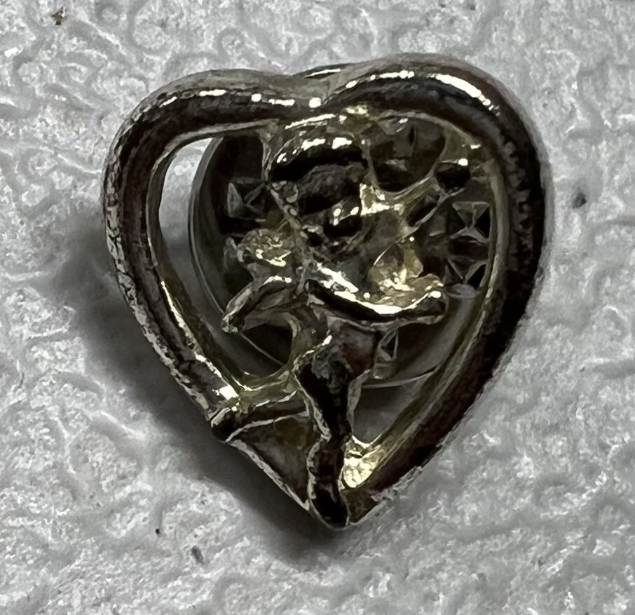 Vintage Gold Tone Guardian Angel Lapel Hat Pin