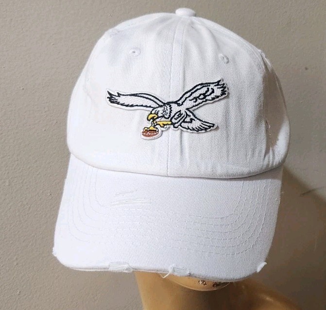 Philadelphia Eagles Vintage Distressed Low Profile White Hat