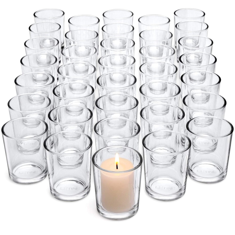 Letine 36Pcs Clear Glass Votive Tea Light Candle Holders