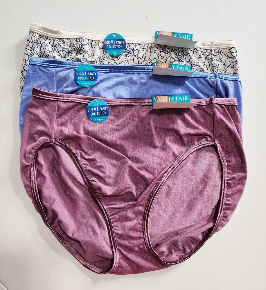3 Vanity Fair Illumination Hi-Cut Brief Panty Multi 13108 Sz 9/2XL - NWT