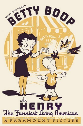 BETTY BOOP WITH HENRY MOVIE POSTER 1935 Rare 24x36 in