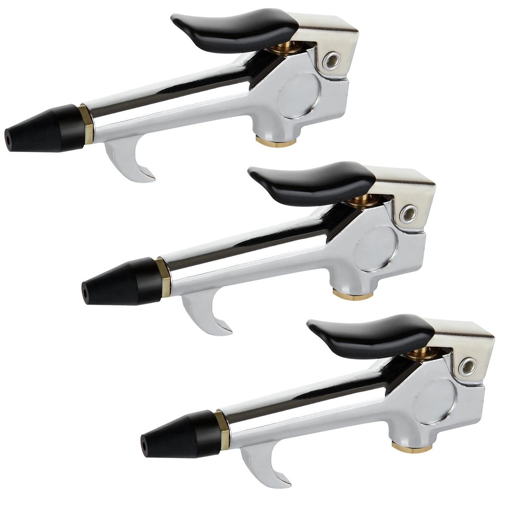 3PCS Air Blow Gun Air Compressor Air Nozzle with Rubber and Safety Tip 1/4