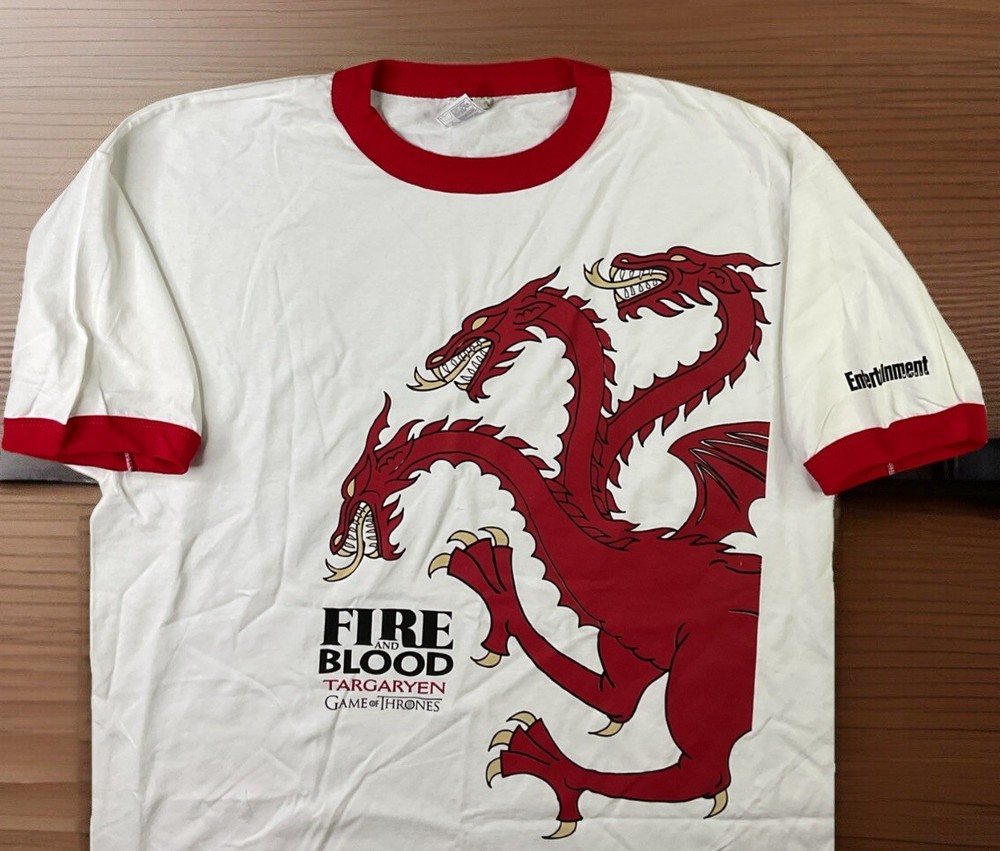 Game Of Thrones T-Shirt Fire And Blood Targaryen House Of The Dragon Men Sz XL