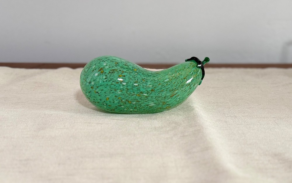 Used Lenox Colorful Green Art Glass Eggplant Figurine Home Decor/Paperweight