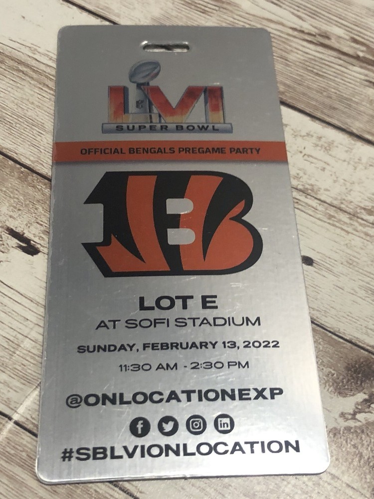 Super Bowl LVI 2022 Bengals Pregame Party VIP Laminate Access Tag