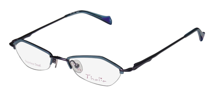 NEW THALIA BESO GLASSES BLUE 46-18-135 WOMENS BL DESIGNER HALF-RIM METAL