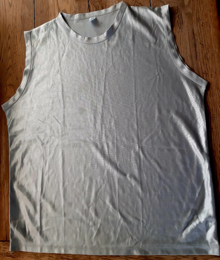 Spring Faire Brand Sleeveless Silver  Muscle Tank Mens Sz Large