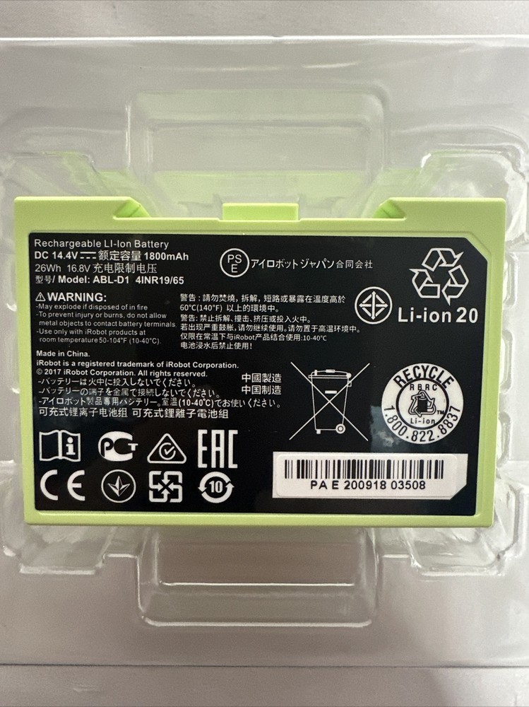 New ABL-D1 1800mAh Replacement Battery for iRobot Roomba-image
