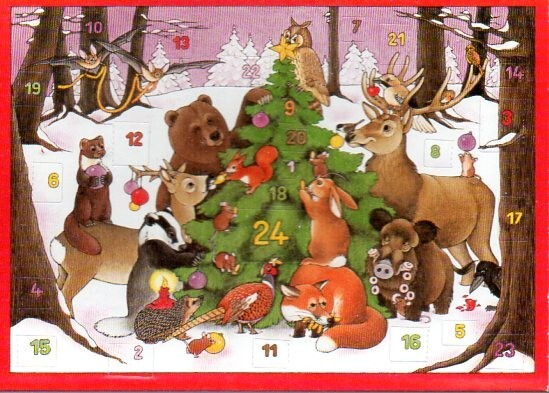 German Advent Calendar (unused) Greeting Card (personal message inside)