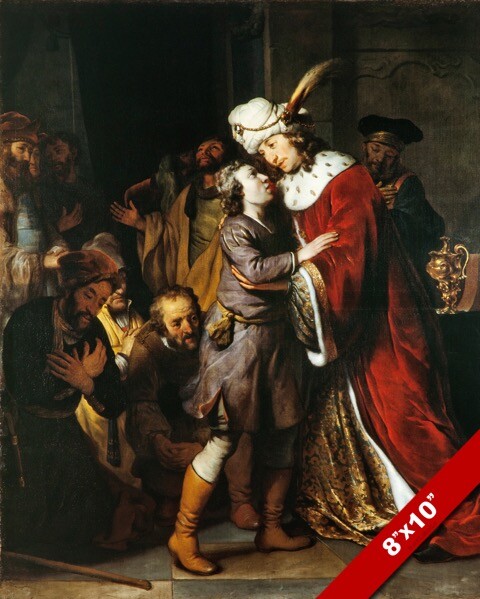 JOSEPH OF EGYPT & HIS BROTHERS ISRAEL PAINTING BIBLE ART REAL CANVAS PRINT