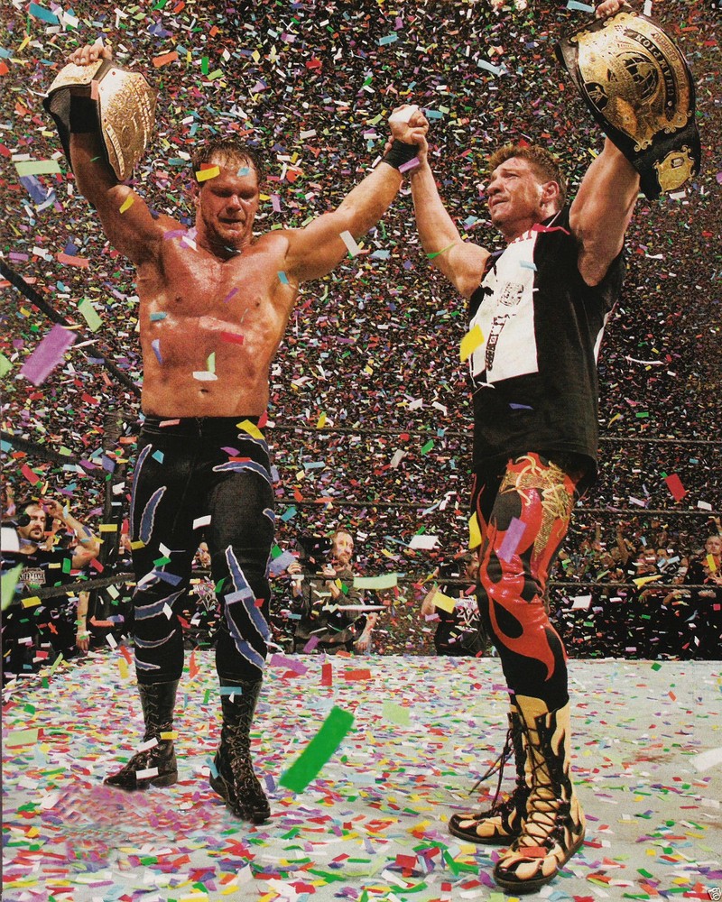 Chris Benoit And Eddie Guerrero Happy With Hands Up 8x10 Picture Celebrity Print