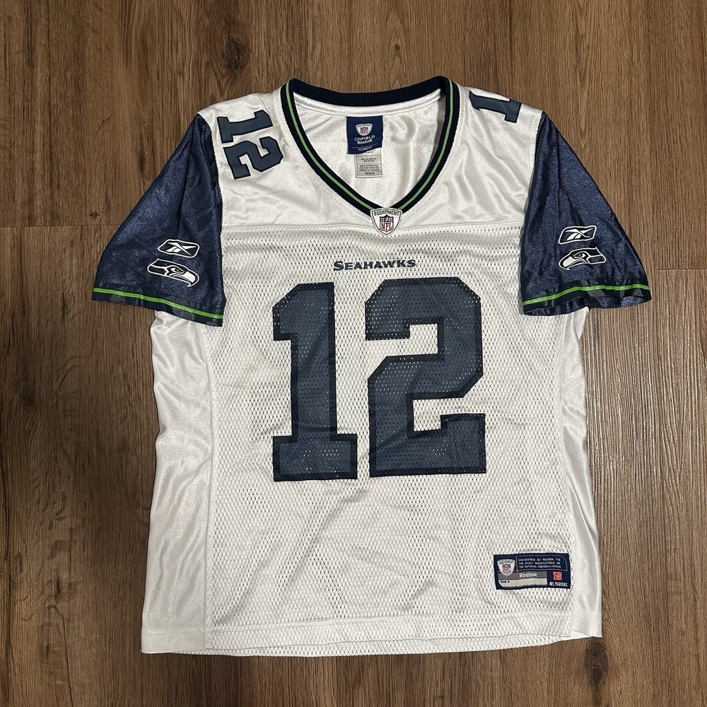 Seattle Seahawks Vintage 12th Man Reebok NFL Womens Mesh Fan Jersey