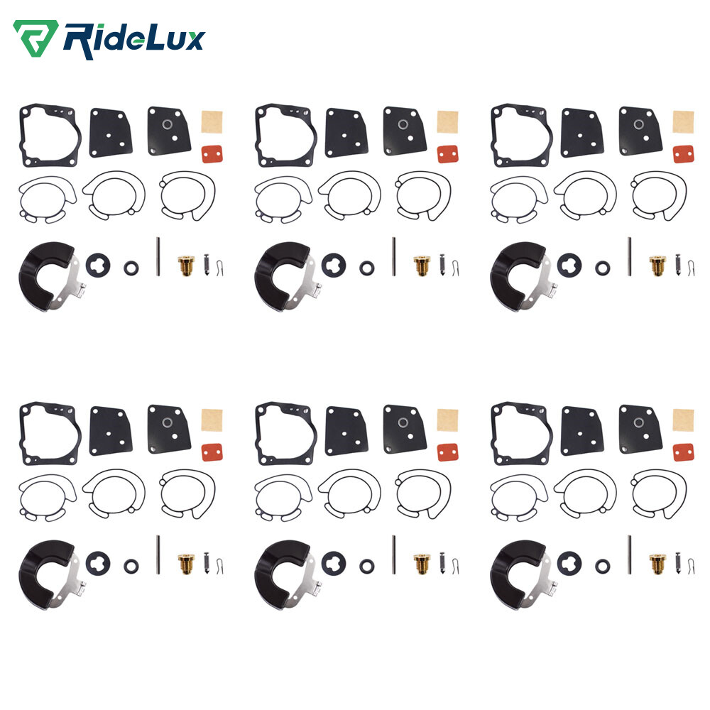 6× Carburetor Rebuild Kits For Johnson Evinrude V4, V6 175 HP 18-7247 438996