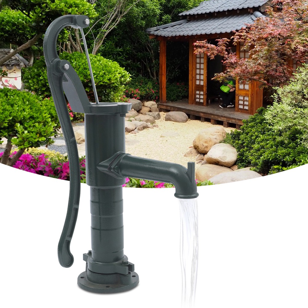Hand Water Pump Iron Press Suction for Outdoor Yard Garden Well Pitcher Cast