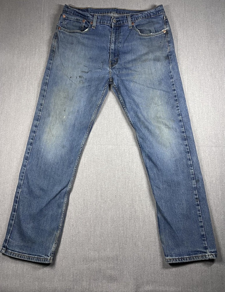 Levi 505 Jeans Men 36W 30L Lightly Patina Distressed