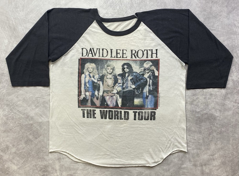 Vintage 1986 David Lee Roth The World Tour Shirt Size Large Double Sided