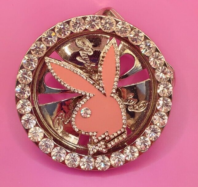 Y2K Vintage Pink Playboy Bunny Spinner Buckle & Belt