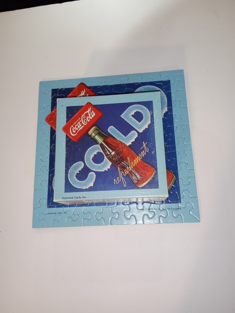 Vintage 1983 Hallmark Springbok Mini Jigsaw Puzzle Coca-Cola Cold Refreshment