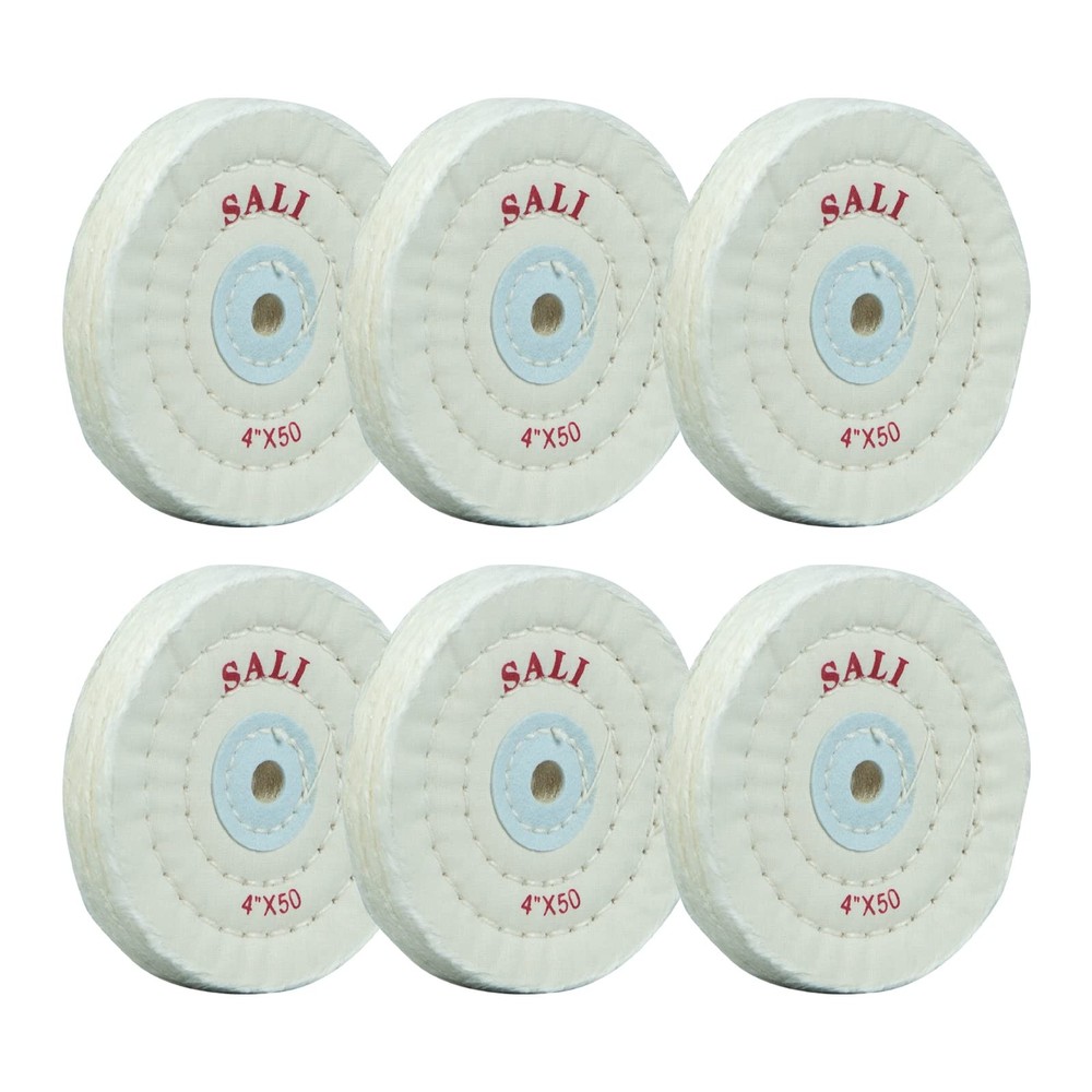 6 Pack Polishing Wheel for Bench Grinder Buffing Wheel 4 Inch White Cotton (50 P