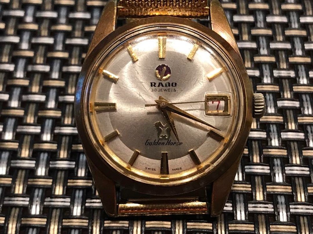 Rado Golden Horse Watch Automatic Men's SilverDial SwissMade Round Vintage Japan