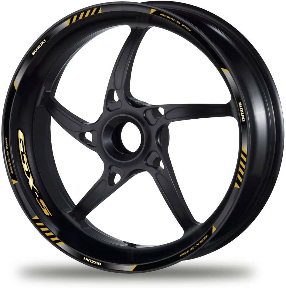 Suzuki GSXS 750 Motorcycle Wheel Decal 12 Rim Stripes Stickers GSX-S750 Gold