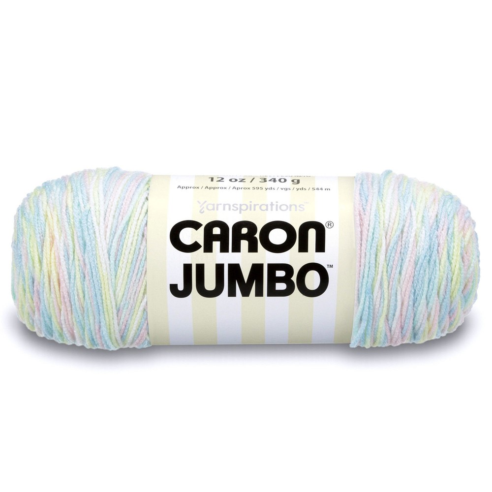 29400909010 Jumbo Ombre Yarn, 12 oz, Baby Rainbow, 1 Ball